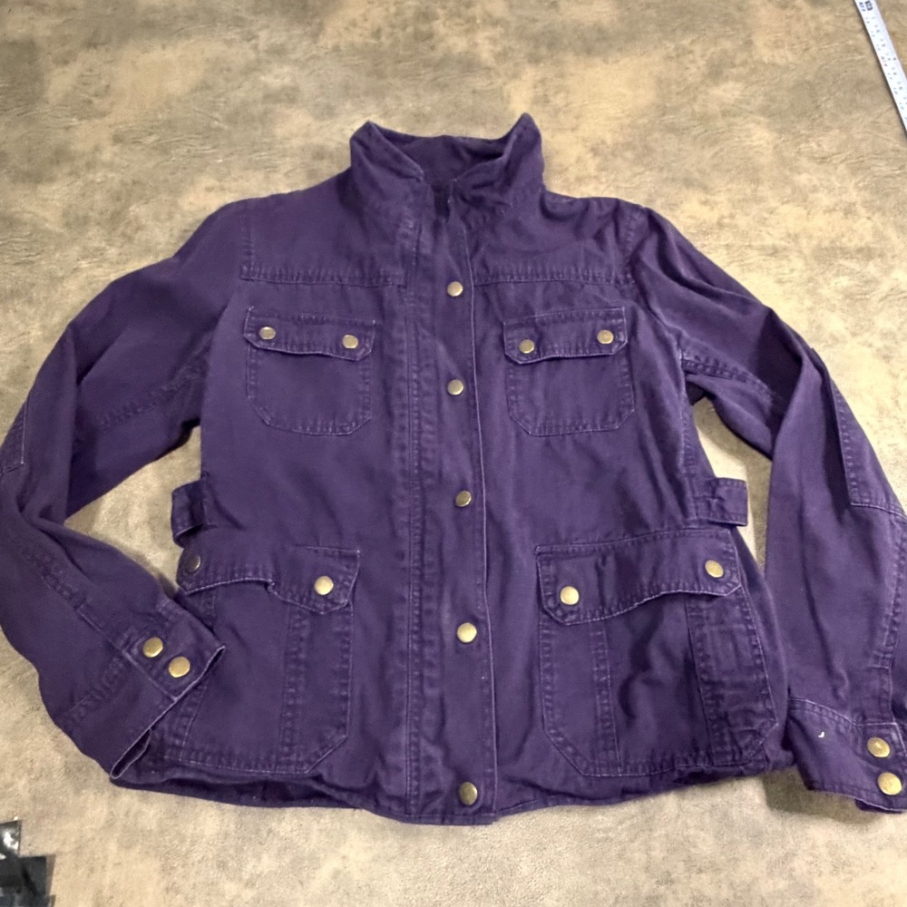 KUT from the Kloth Utility Jacket Womens Large Purple Cotton Military K12005